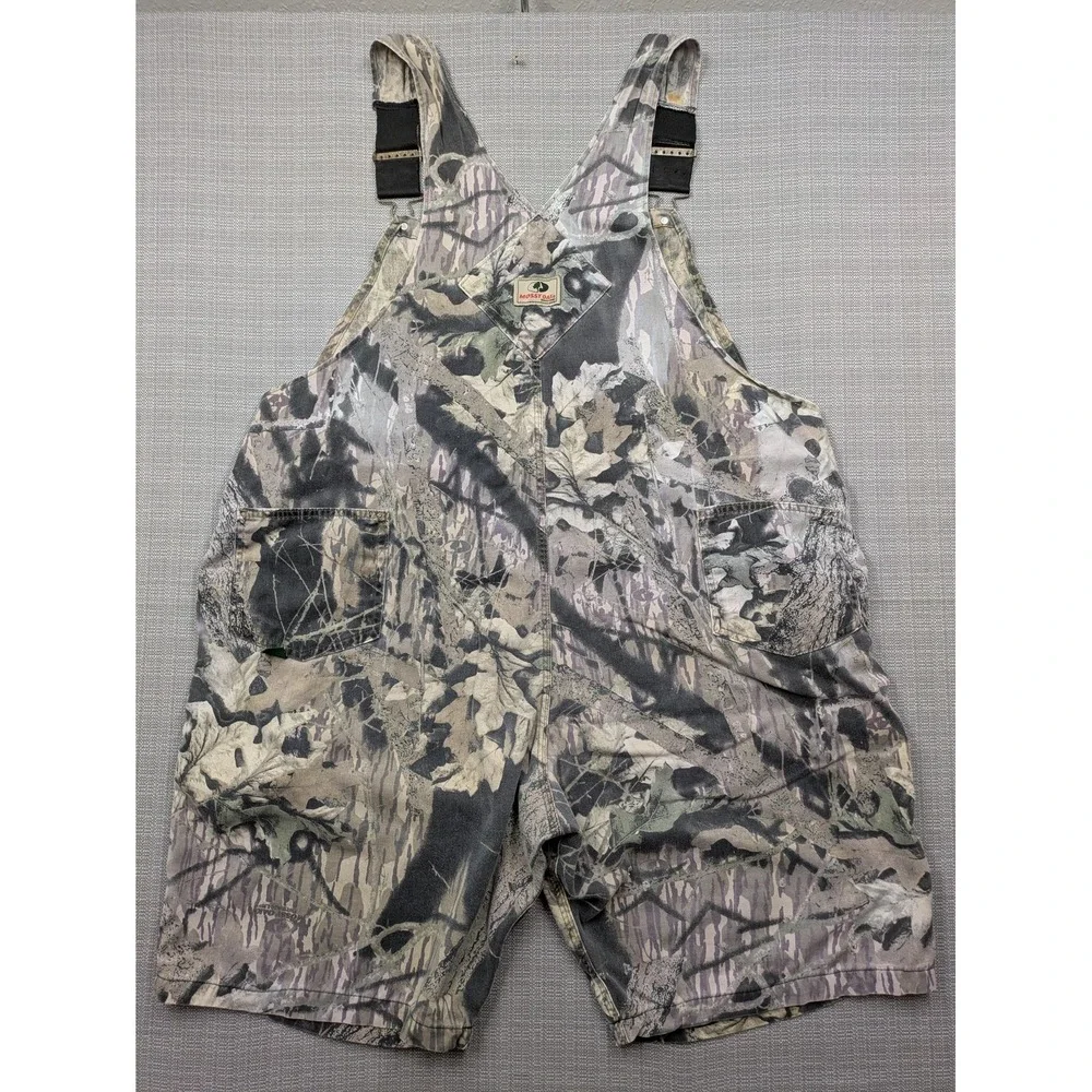 Mossy Oak Bib Overalls Mens 3XL Camo Cargo Hunting Shortalls 11 Inseam USA